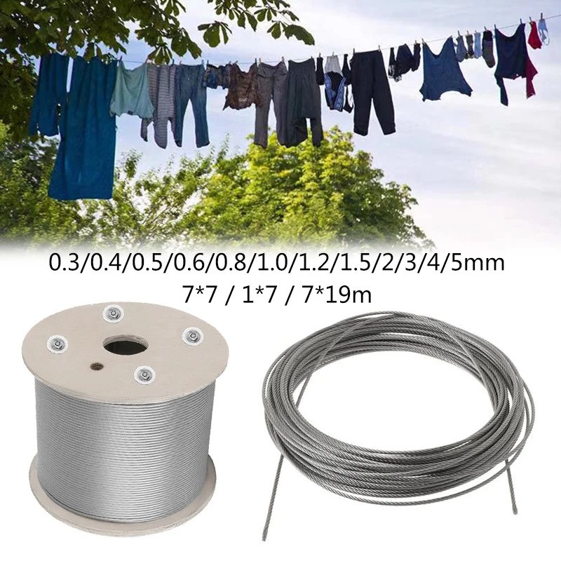 304 Stainless Steel Rope High Breaking Strength Wire Clothesline 0.5mm