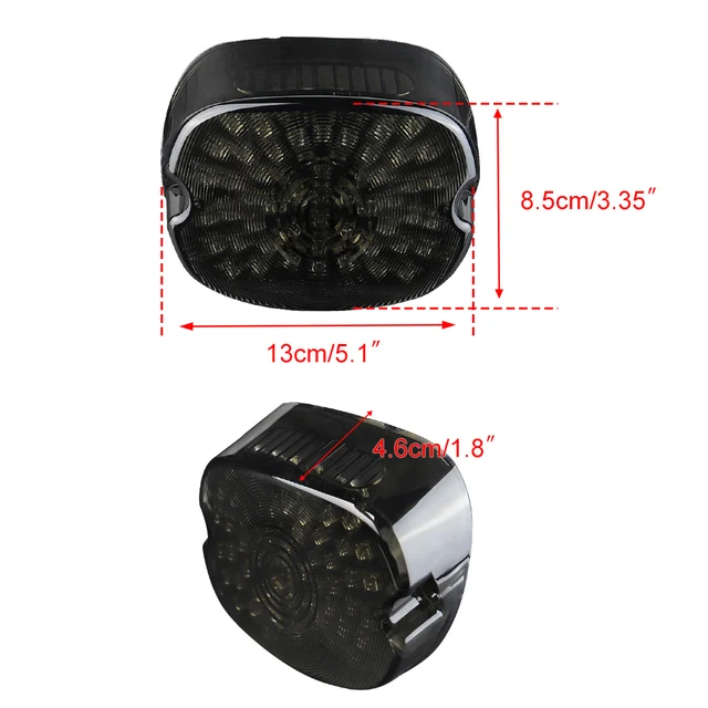 HDBUBALUS Otorcycle Rear Led Tail Light Brake Running License Plate