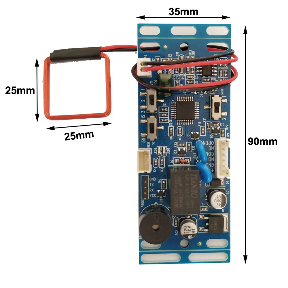 RFID EM/ID embedded Port Dühroham vezérlő Házi telefon Dühroham vezérlő Felvonó kontroly vel 2db Édesanya rty 10db Négyzet kulcs Órazseb