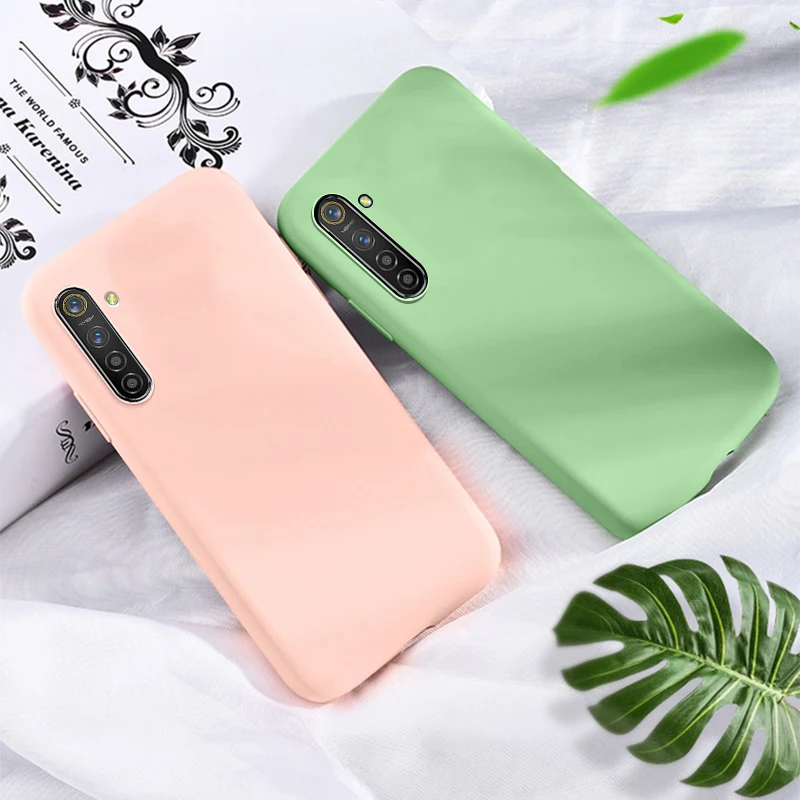 Skin-friendly Case For OPPO Realme XT Liquid Silicon Slim Soft TPU Microfiber Cover Coque X2 6.4&quot | Мобильные телефоны и