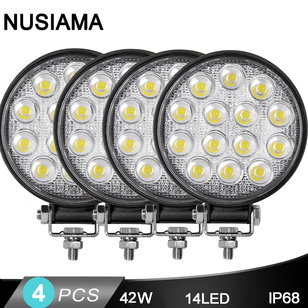 

4 Pcs 4x4 Car work light 12v led bar barra led Beam 24v offroad Spot flood light ramp For trucks SUV Accessories Fog Lamp