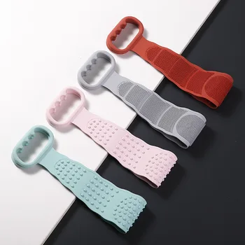 

Silicone Bath Towel Long Strip Bathing Back Rubbing Bath Towel Double Layer Back Lengthening Bathing Device Bathing Brush