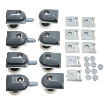 

8Pcs / Set of Rollers Bathroom Roller Runner Shower Room Accessories Bearing Roller with Seat Combination 23Mm