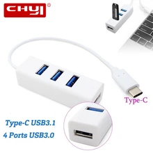 CHYI 4 Порты и разъёмы Mini Usb 3,0 док-станция Usb C 3,1 до нескольких Порты и разъёмы Usb-c хаб Micro Usb3.0 разветвитель для huawei Xiaomi Android Смартфон ноутбук