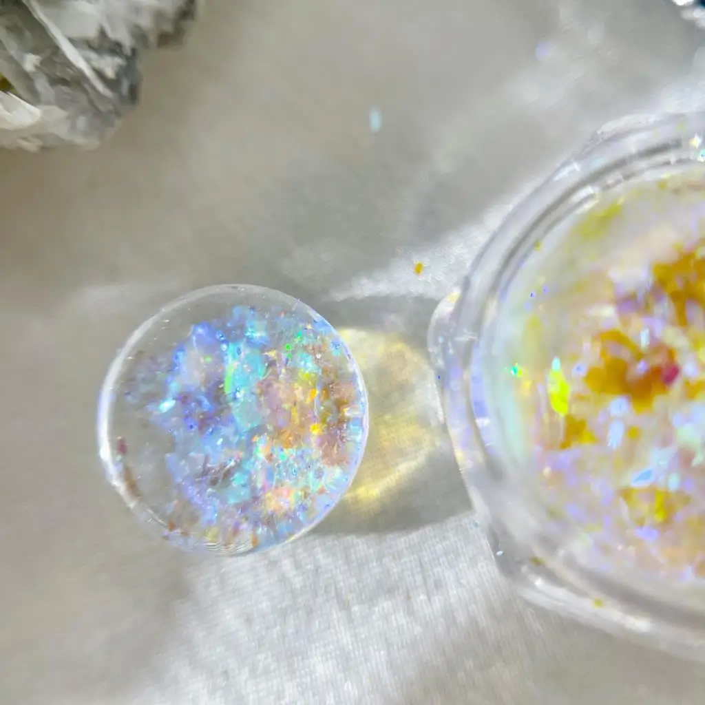 1 Barattolo 4 Colori Opale Polvere Flash High Flash Ultra-Sottile Velluto Polvere Neve Ghiaccio Aurora Chameleon Flakes Chameleon (Aurora) Flake