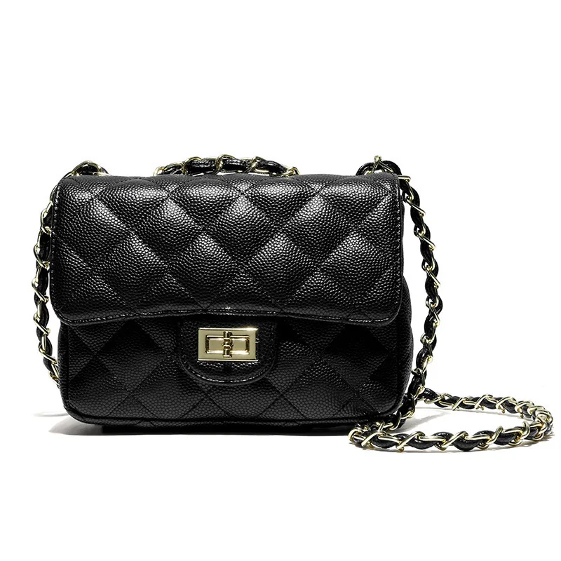 

Bag 2019 Korean Version of the New Rhombic Chain Small Square Bag Shoulder Messenger Bag Fashion Lock Buckle Handbag Mini Bag