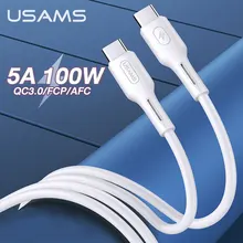 USAMS – câble USB type c PD 100W pour recharge rapide et transfert de données, cordon de chargeur usb c pour tablette, Ipad, Macbook, Iphone, Xiaomi et Samsung 