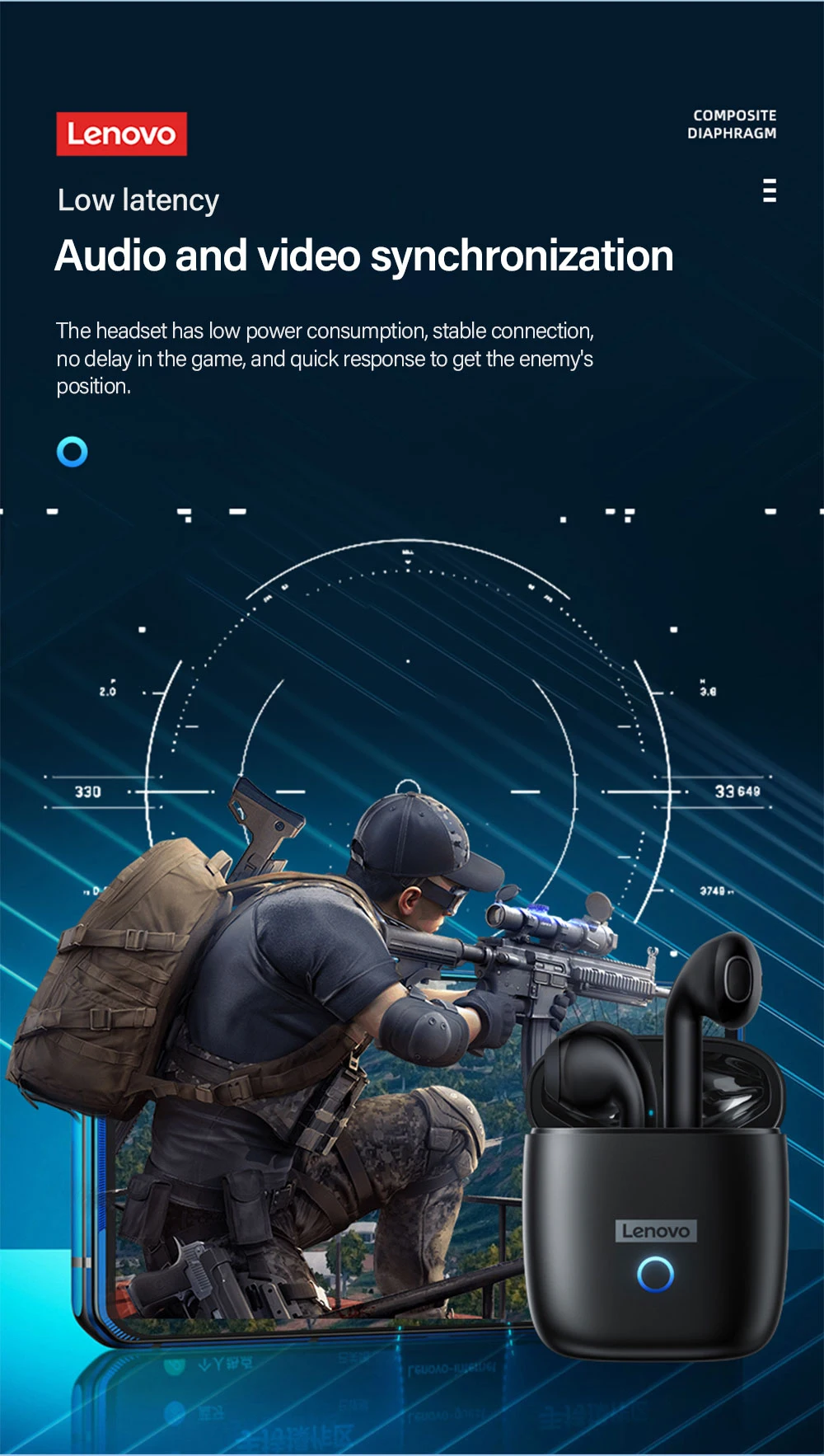 Lenovo LP50 True Wireless Bluetooth Headphone Price in Bangladesh