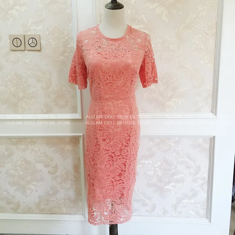 Летние с коротким рукавом Твердые карандаш Vestidos бодикон сексуальные до колен кружевные вечерние платья