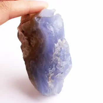 

1PC Natural Blue Chalcedony Raw Stone Azurlite Rough Stone Rock Gemstone Mineral Specimens Aquarium Home Decoration