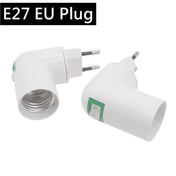 

Lighting Accessories E27 Lamp Holder 360°Rotatable EU Plug Lamp Head Lamp Bases LED Light Bulb Adapter Holder Socket Splitter