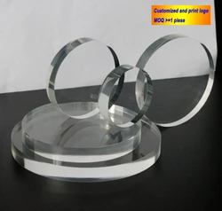 Customized Clear Acrylic Display Stand for Dolls, Cosmetics, and Jewelry (Black diameter 6cm)