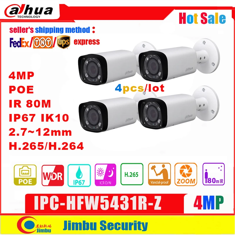 Сетевой видеорегистратор Dahua 4MP IP Камера POE IPC HFW5431R Z заменить HFW4431R 2 8 12 мм 4 шт./лот с