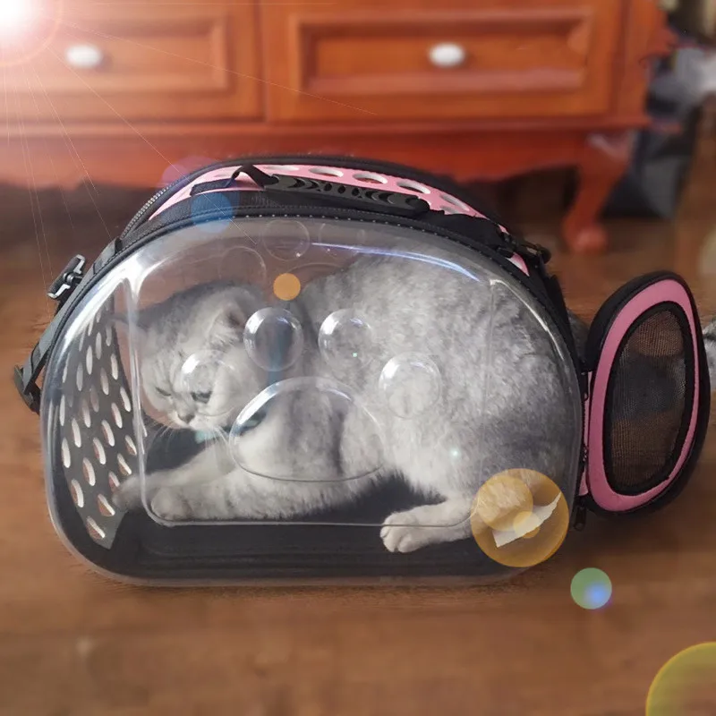 Сумка для домашних животных портативный прозрачный рюкзак для кошек и собак складной четырехсторонний дышащий натянутый большая клетка для собаки модный космический пакет