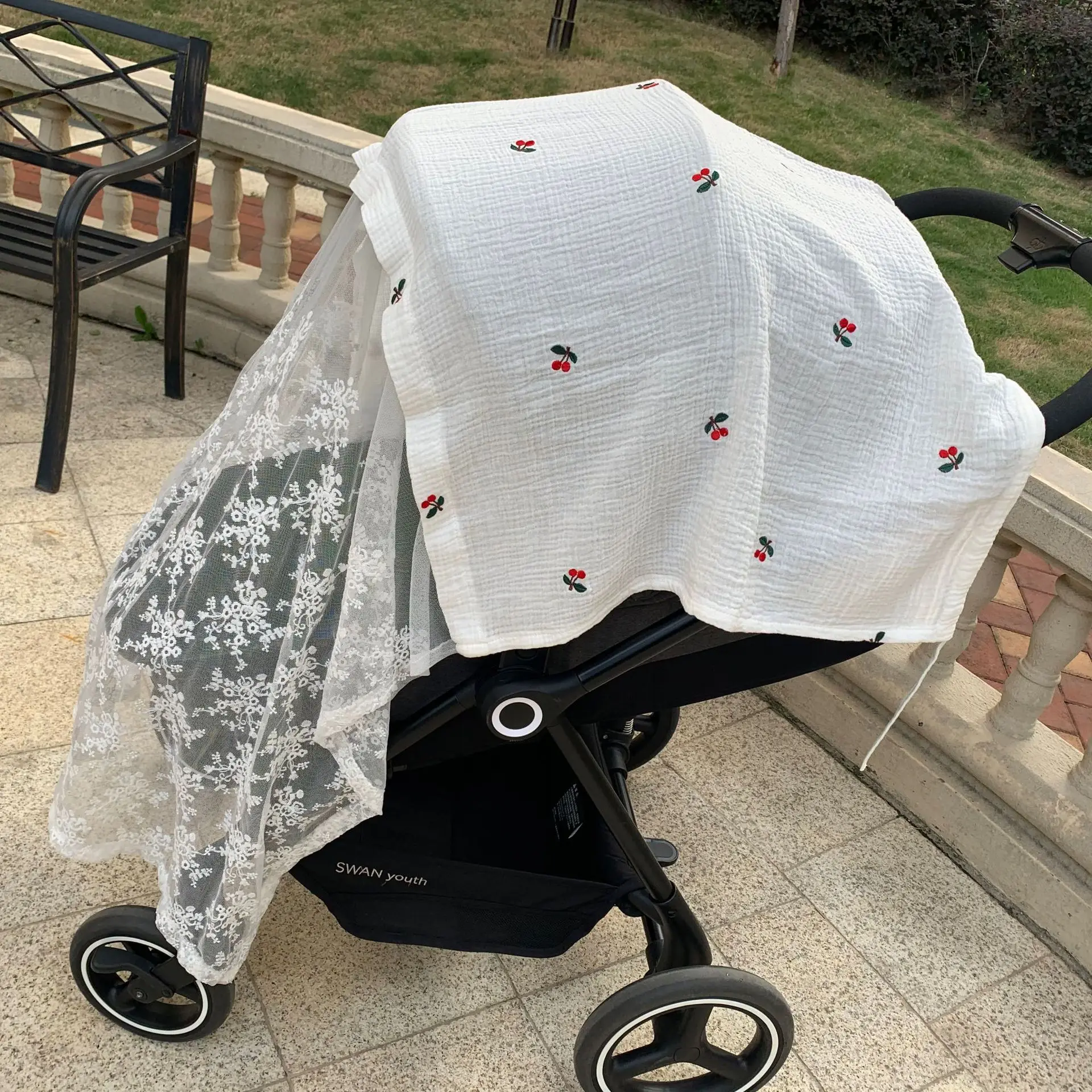 Stroller mosquito net windshield sun shade cloth breathable windproof and mosquito-proof sunscreen cover trolley | Мать и ребенок