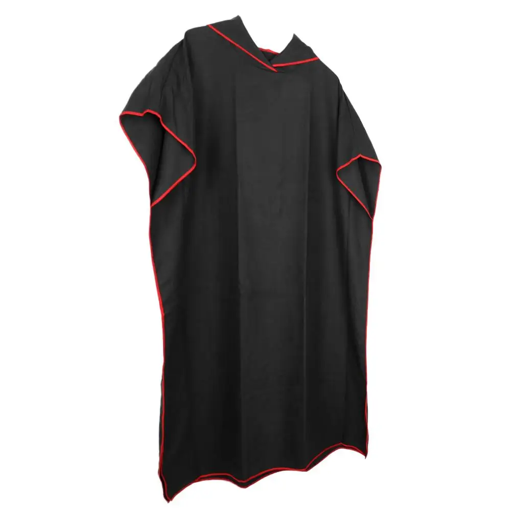 Купальный костюм из микрофибры, накидка с капюшоном, пончо, быстросохнущее полотенце с капюшоном, пляжное полотенце для серфинга, компактное легкое открытое полотенце - Цвет: black