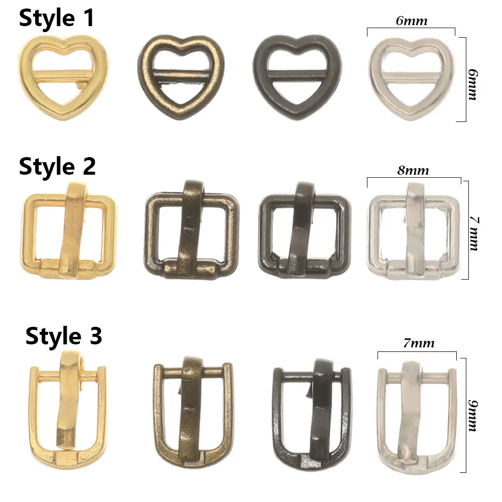 Mini Tri-glide Buckle Belt Cute Heart Shaped Buckle Doll Bag Buttons for DIY Doll Shoes Clothes Accessories 20/40Pcs 3/5mm doll accessories