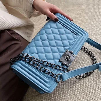 

Designer Bags Famous Brand Women Bags 2020 Female Handbag Casual Plaid Chain Shoulder Messenger Bag Ladies Classic Crossbody Bag
