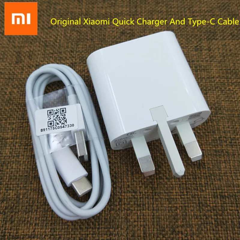 Xiao mi USB зарядное устройство Быстрая Зарядка адаптер QC3.0 UK штекер type C кабель для mi 6 6X CC9 A3 A2 красный mi 8 8A Note 8 7 pro k30