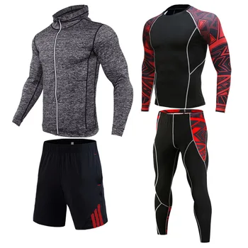 

Men's Gym Set Compression Clothing Sports shorts leggings Sweatshirt long sleeve t-shirt 1-4 Piece Free Combination track suit