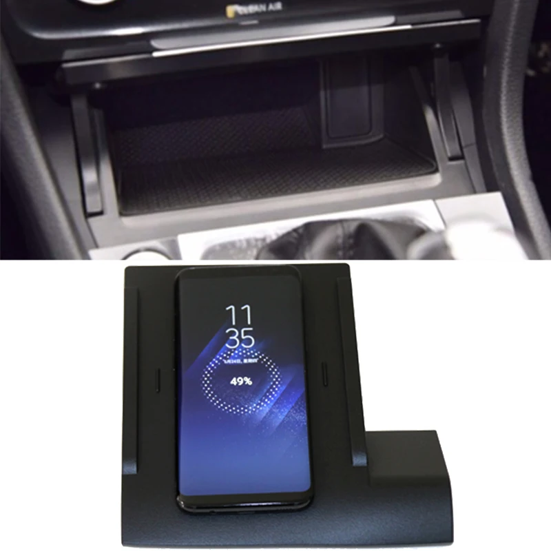 10W car QI wireless charger wireless mobile charger fast charging plate phone holder  accessories for VW Golf 7 MK7 for iPhone