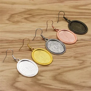 

Fit 18*25mm Oval Cabochons Blank Setting Bezel Blank Base Cabochon Earring Base Tray For DIY Earring Gift 10pcs/lot K06155