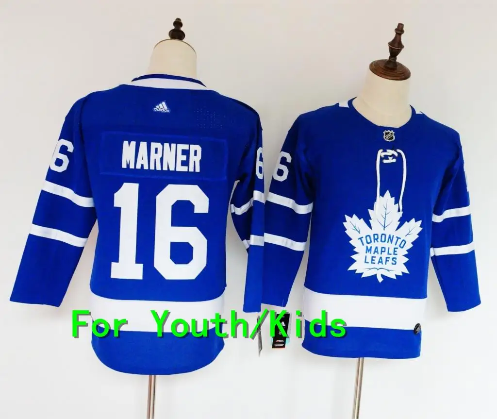 Молодежная вышивка прошитая Toronto Maple#34 Auston Matthews 31 Frederik Andersen 91 John Tavares 16 Mitchell Marner детская футболка - Цвет: Оранжевый