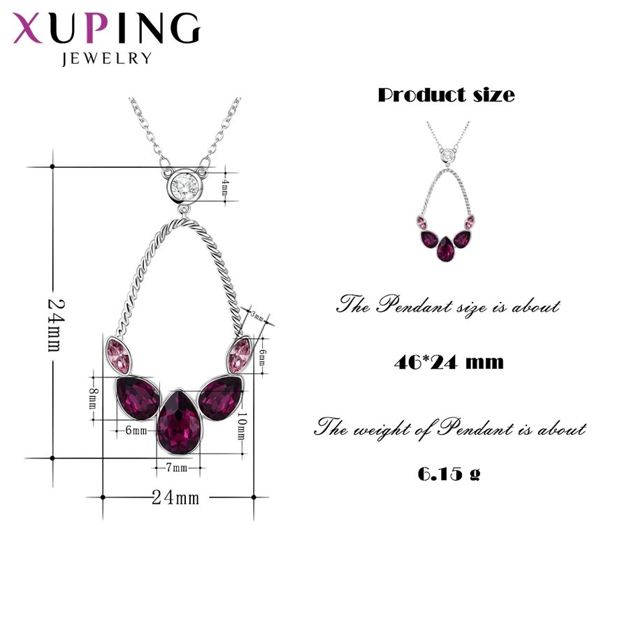 Xuping Jewelry Specially Design Trendy Crystal Necklace for Women Birthday Party Gift 40526