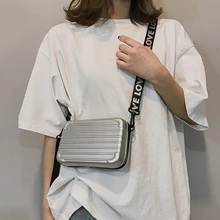 Женский миничемоданчик в форме сумки через плечо модная Высококачественная маленькая сумка на плечо с широкой полоска с надписью клатч для девочки сумочка#30