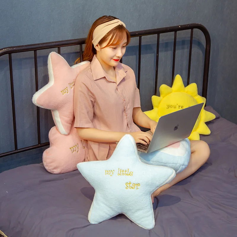 Washable Sky Cloud Star Sun Rainbow Pillow Stuffed pink Star Lollipop Heart Girly Sofa Back Cushion Sweet Gift gift for Her