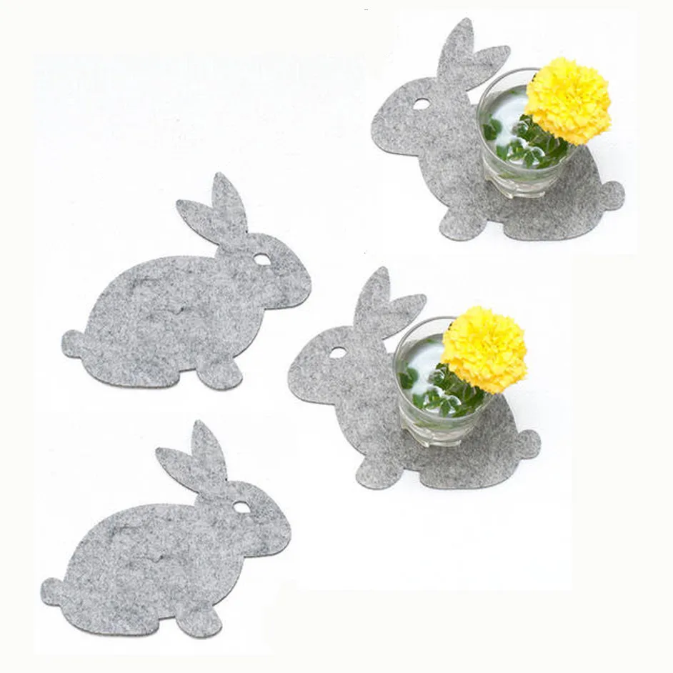 4pcs Easter Rabbit Table Mat Placemat Pad Heat Resistant Bowls Coffee Cups Coaster Tableware For Home Kitchen Party Supply | Дом и сад