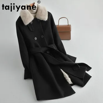 

Mink Fur Collar Real Fur Coat Female 100% Wool Jacket Autumn Winter Coat Women Clothes 2019 Raccoon Dog Fur Liner Tops ZT4739