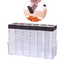 6 шт./компл. Кухня банка для специй с приправами Кухня стойка для хранения специй банки прозрачный соль перец тмин порошок трав и специй