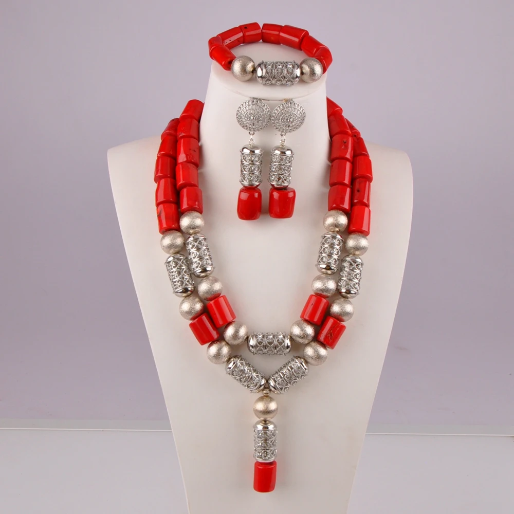 

В африканском стиле; Свадебные туфли невесты ювелирные изделия оранжевый натуральный коралл ювелирные изделия набор для женщин в нигерийском стиле для свадьбы или торжественного случая, набор бижутерии AU-60