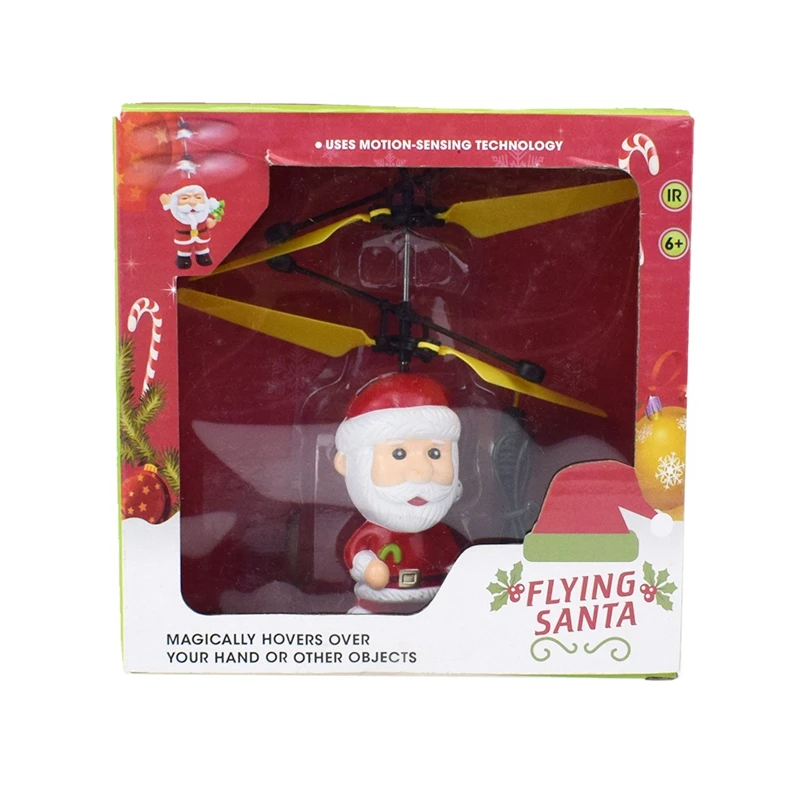 Рождественские игрушечные Санта-клаусы Летающий Санта-Клаус самолет игрушка датчик вертолет индукционные игрушки Светящиеся