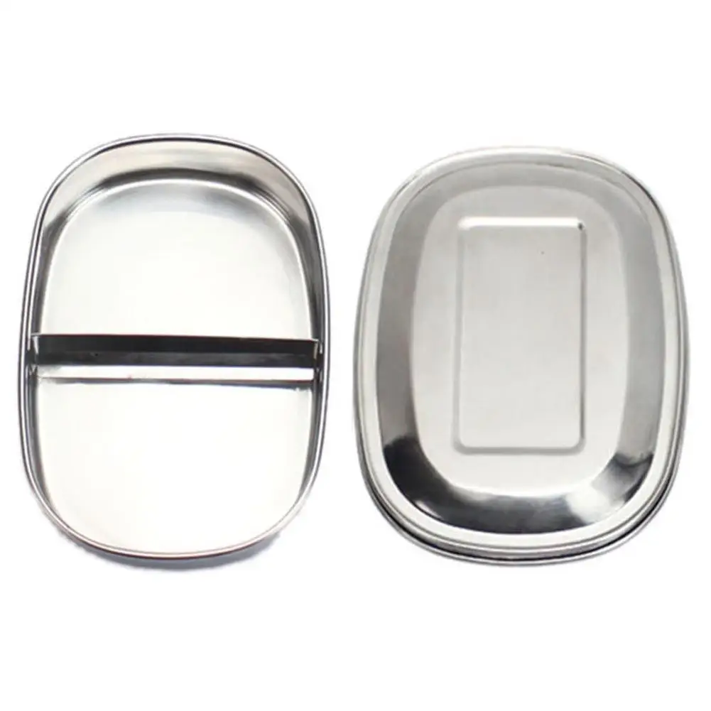B Stainless Steel Lunch Box for Kids Student Food Container Bento Box 304 Top Grade Storage Thermal Metal Square Box 300-500ml - Цвет: B
