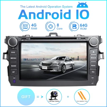 

ZLTOOPAI Car Multimedia Player Android 10 For Toyota Corolla 2007-2011 Car GPS Radio Stereo DVD Player 8 Core ROM 64GB