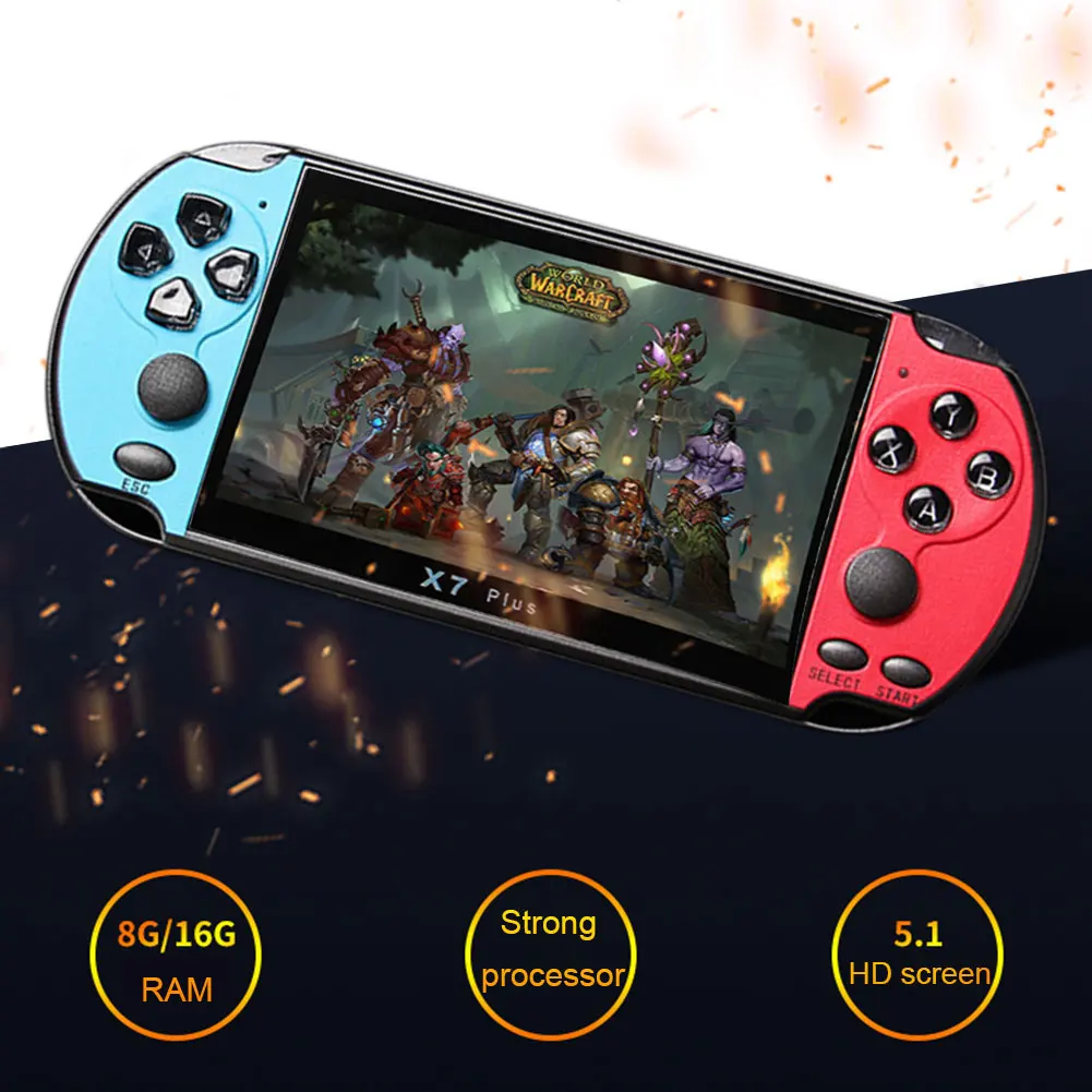 X7 Plus Music Rechargeable Double Rocker Handheld Portable Game Console HD MP5 Camera 8G Movies LCD Kids Video X7 Plus Music Rechargeable Double Rocker Handheld Portable Game Console HD MP5 Camera 8G Movies LCD Kids Video