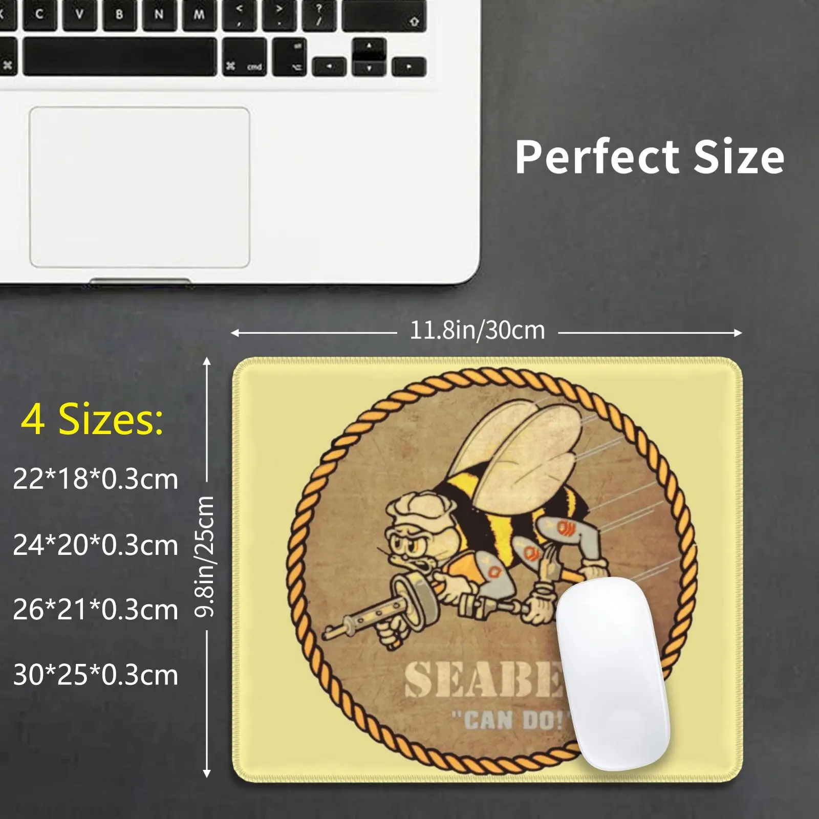 Seabees Ww2 Patch Mouse Pad Stampa Fai Da Te Seabees Ww2 Patch Api Skull Bomber Numero 7 Usa Airforce Boeing