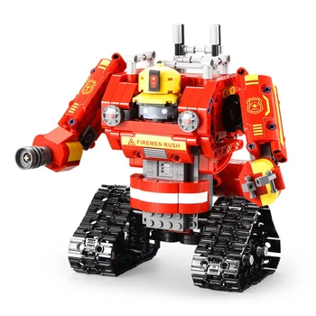 

538PCS RC Shape-shifting Robot Fire Fighting Trucks Blocks City Firefighter Building Block Rescue Cars Brick Enlightenment Toy