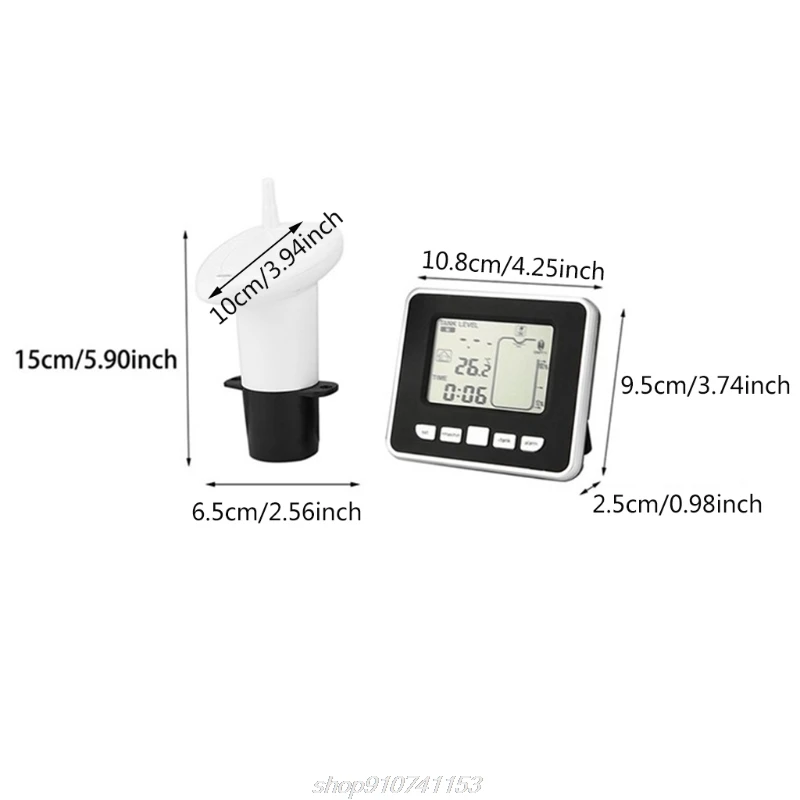 US $43.65 Ultrasonic Water Tank Level Meter Temperature Sensor Low Battery Liquid Depth Indicator Alarm Transmitter Measur D22 20 Dropship