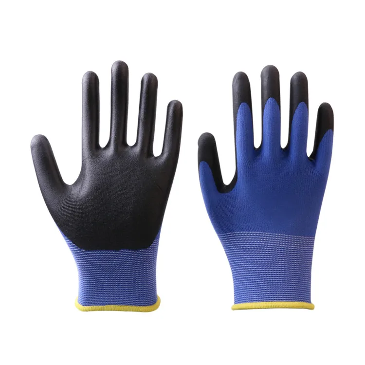 Механические перчатки GMG красные полиэфирные оболочки черные нитриловые поролоновые покрытия рабочие защитные перчатки рабочие перчатки для мужчин и женщин - Цвет: Синий