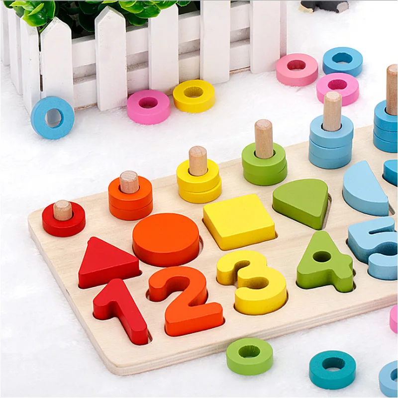 New High Quality! Wooden Toy Educational Brain Teaser Puzzle Toys Play Game Preschool Magination Intellectual Kid Math Toy D133
