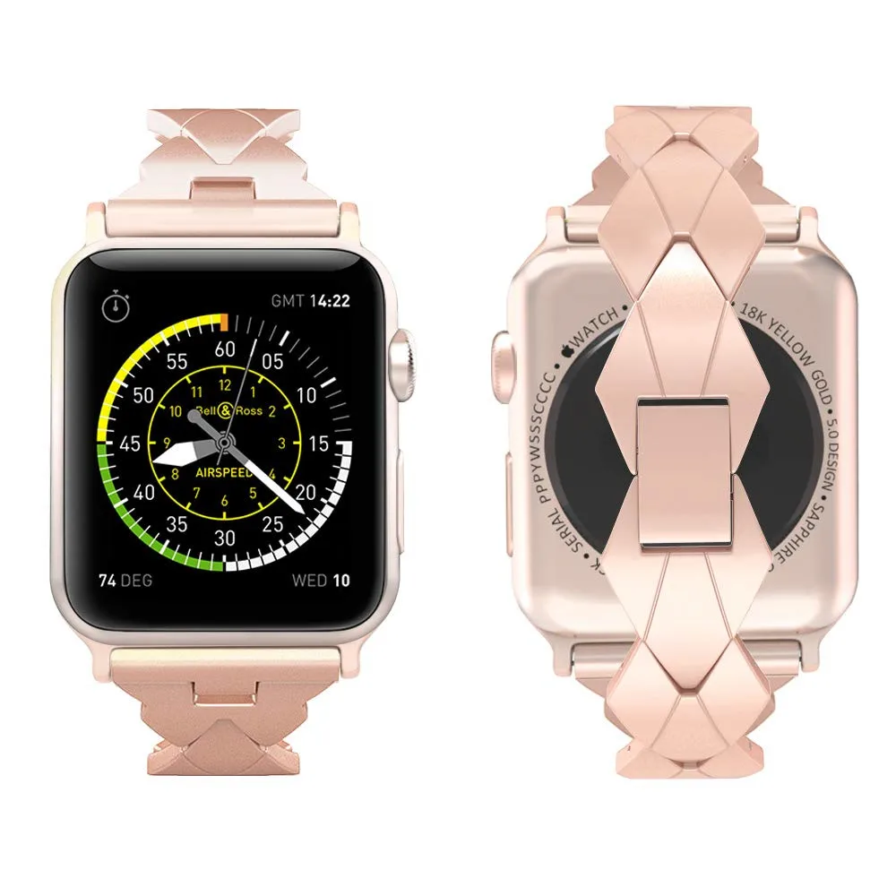 Ремешок из нержавеющей стали для Apple Watch ремешок для Apple watch 5 4 3 2 1 iWatch 4 ремешок 44 мм 40 мм 38 мм 42 мм Ромбический металлический ремень браслет