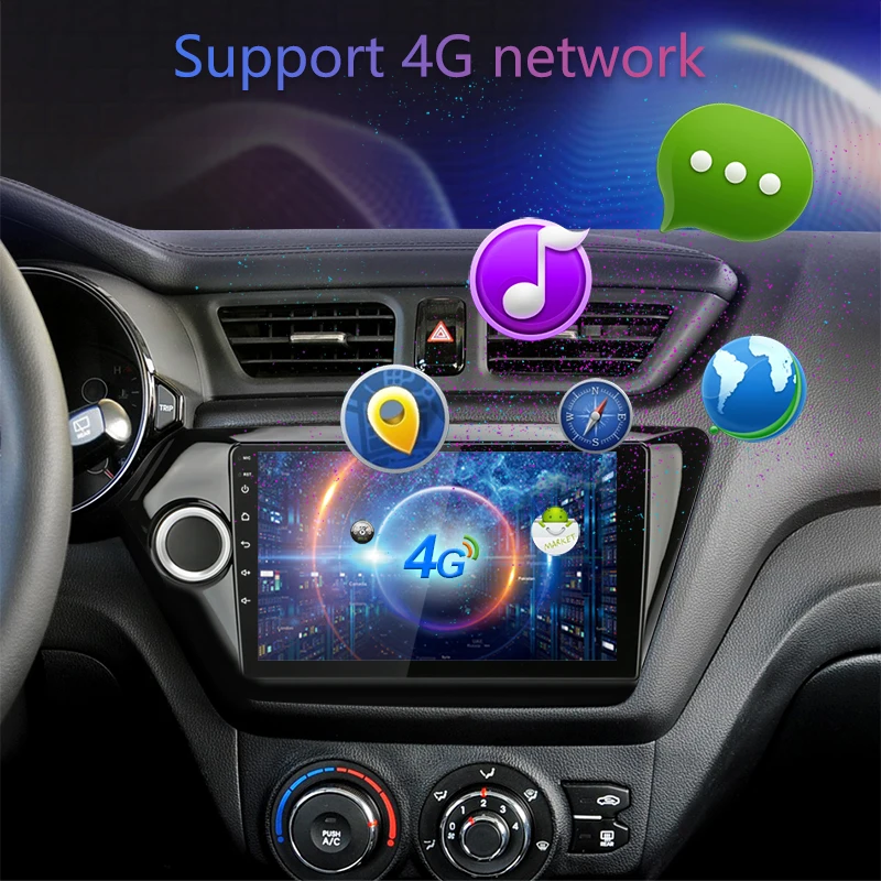 Discount Jansite 9" Car Radio Multimedia Player for KIA RIO3 2011-2016 IPS Touch Screen 4G Android Rear View Camera WIFI Navigation 3