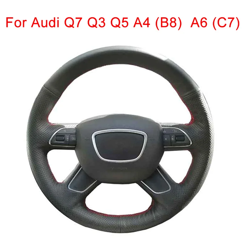 Customized Car Steering Wheel Cover For Audi Q7 2012 2015 Q3 Q5 2013