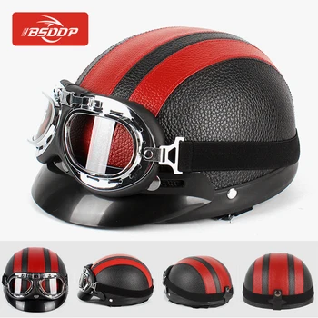 

Motorcycle helmet open electric bicycle scooter bicycle travel retro helmet + goggles For Harley-Davidson Softail Slim For KTM