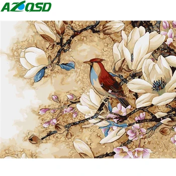 

AZQSD Unframe DIY Painting By Numbers Birds Acrylic Paint Home Decoration Coloring By Numbers Animal Handpainted Gift
