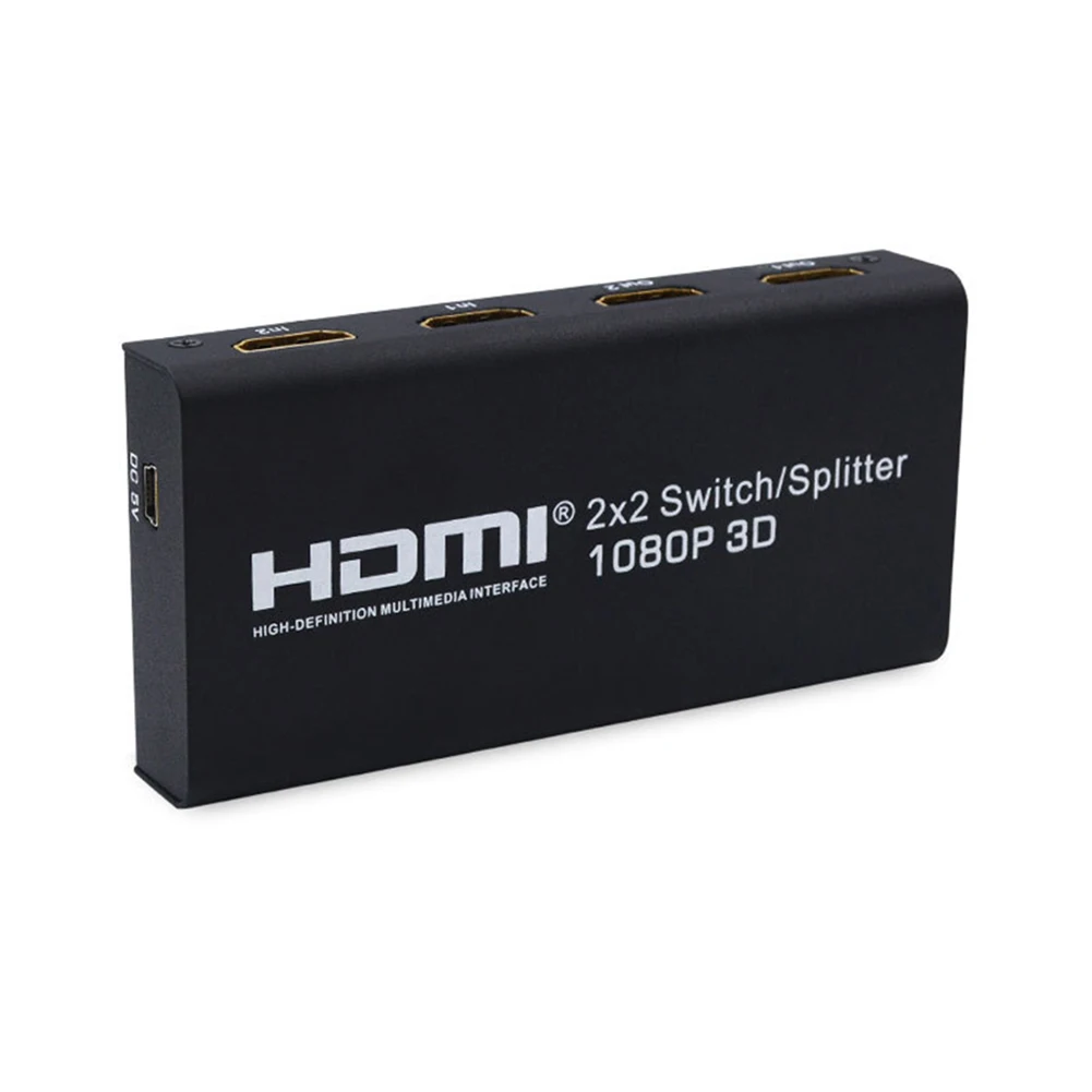 255 МГц HDMI 2X2 Переключатель сплиттер HDMI 1.3b сплиттер Коммутатор HDMI аудио видео конвертер адаптер поддерживает 3D 1080p 4K 2X2 коммутатор
