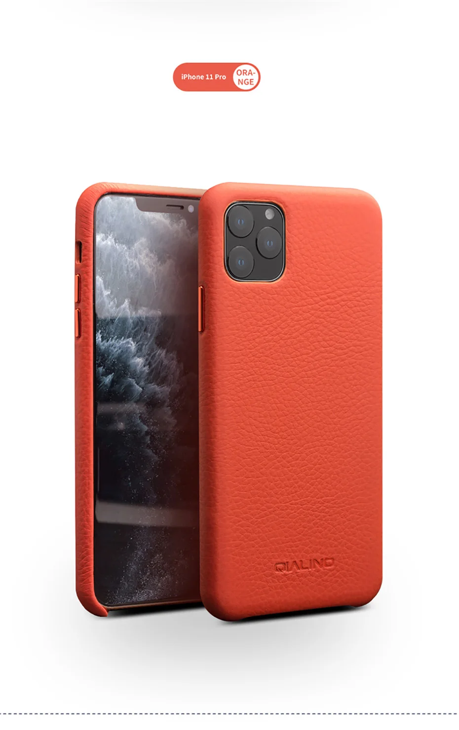 QIALINO Роскошный чехол для телефона из натуральной кожи для Apple iPhone11 Pro Max 6,5 дюймов стильный ультра-светильник чехол для iPhone 11/11Pro
